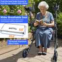 Aliseniors Upright Walker for Seniors, Foldable Rollator with Seat, Gray