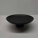 Large Decorative Bowl, Modern Resin Pedestal Bowl for Home Decor, Stylish Fruit Bowl for Kitchen Counter, Chic Key Holder for Entry Table, Matte Black