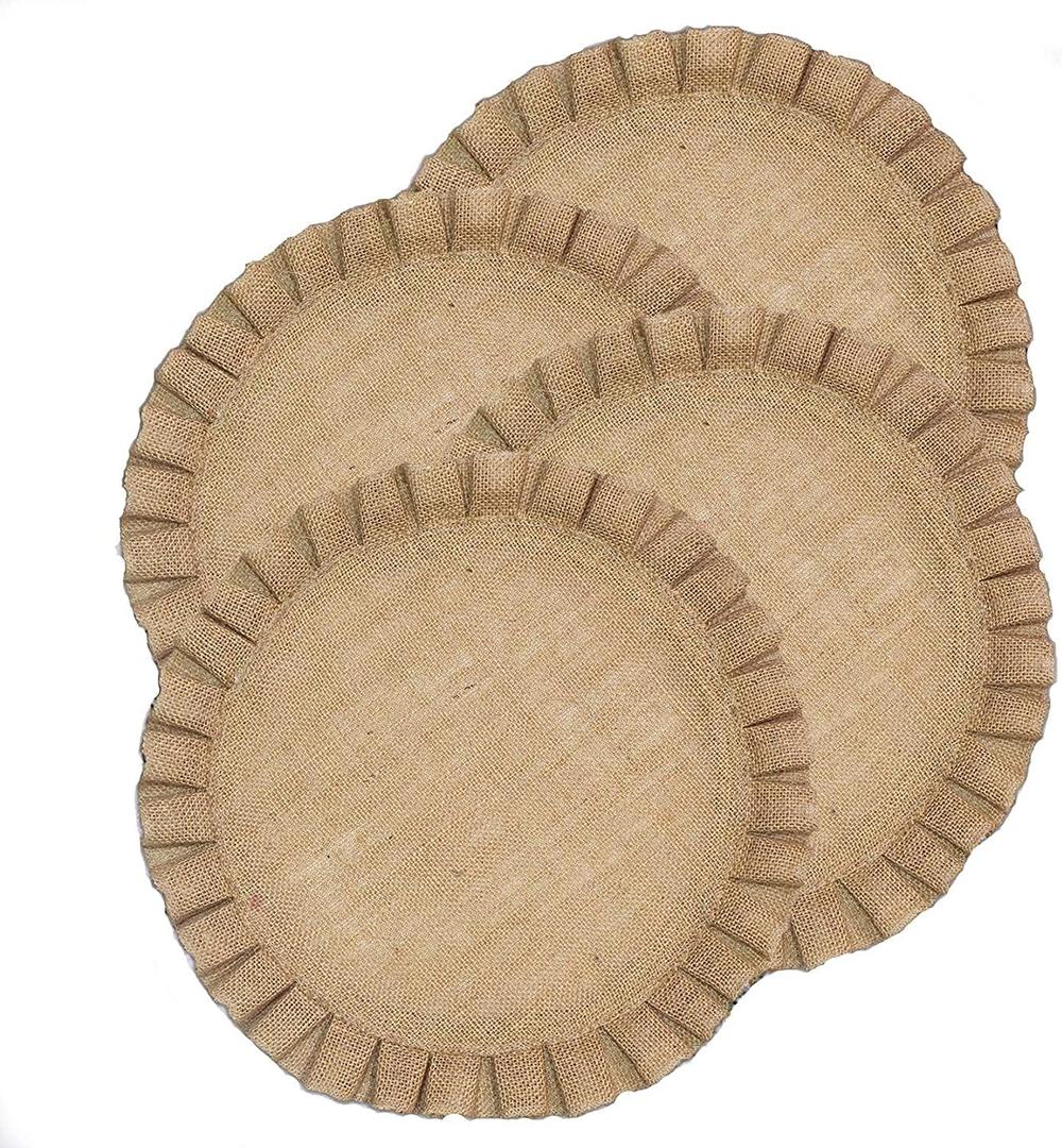 Handmade Round Table Placemats - Vintage Mats for Parties, Dining Table, Coasters - Decorative Placemats - 100% Jute Natural Fibers - Pack of 4-14 Diameter - Natural Jute  The Home Talk Store