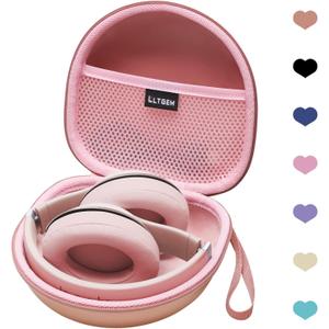 Headphone Case Compatible with Glynzak/ BERIBES/ TOZO/ KVIDIO/ Beats/ Soundcore Anker/ JBL Noise Cancelling Over-Ear Headphones, Rose Gold