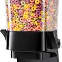 5L Cereal Dispenser Countertop with lids, Organization and Storage Containers for Kitchen and pantry, Rice Dispenser for food, Cereal, Beans, Nuts, Snack,Oatmeal, Dog Food, Bird Seed, Black, 1Pc