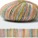 Lotus Yarns Cotton Acrylic Blend Yarn, Camouflage Colored, 3 Balls, Knit, Crochet for Scarf, Hat, Craft Lovers & Beginners (#01)