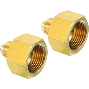 Patikil 3/4 Inch Female to 3/8 Inch Male Flare Brass Adapter, Flare Fitting for Air, Gas Line and Refrigeration, HVAC
