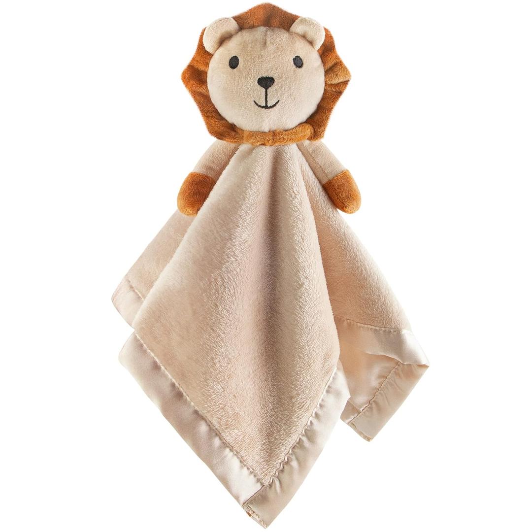 Pro Goleem Lion Security Blanket, Soft Lovey Unisex Lovie Baby Gift for Newborn Boys and Girls Snuggle Toy Stuffed Animal 16 Inch