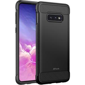JETech Slim Fit Case for Samsung Galaxy S10e, Thin Phone Cover with Shock-Absorption and Carbon Fiber Design (Black)