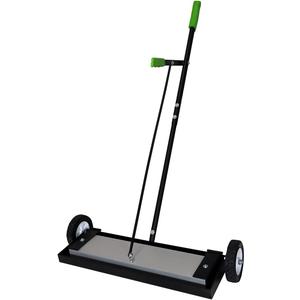Grip 24" Magnetic Sweeper With Wheels With Lever Release - 30 lb Capacity - Easy Cleanup of Workshop, Garage, Construction