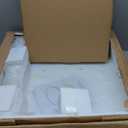 White Square Tulip Table for 2 Person, 24 Inch Small Dining Table with Metal Pedestal Base for Kitchen, Mid Century Modern Table with Round Corners for Living Room, Cafe, Office, Pub, Bar, Bistro