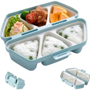 6 in 1 Onigiri Mold, 6 in One Onigiri Mold, Triangle Sushi Molds, Quick to Make, Easy to Store Carry and Clean, Once Quickly Make 6pcs Sushi (Beige)