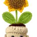 Mini Positive Sunflower Crochet, Mothers Day, Mom's Birthday Gift for Women, Appreciation Thank You Gift for Coworker, Friend, Teacher, Sister