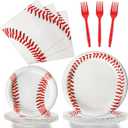 96 Pcs Baseball Party Supplies Bundle Paper Plates Napkins Baseballs Party Birthday Decorations Favors For Girls Serves 24