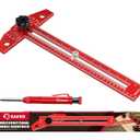 Saker Woodworking Scriber Marking Line Ruler, Adjustable Aluminum Alloy Sliding T-Square Ruler,Precision Line Drawing aid Ruler with Angle Adjustment Scale