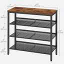 VASAGLE Shoe Rack for Entryway, 4-Tier Shoe Rack Organizer with Storage Shelves and Spacious Top, Freestanding, Adjustable, Industrial, Rustic Brown and Ink Black ULBS040B01