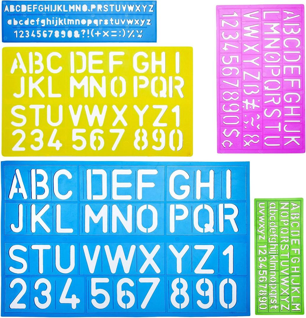 2 x Mr. Pen Letters and Numbers Alphabet Templates, Letter Stencils, Pack of 5