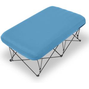 KAMPKEEPER Camping Cot,Camping Cots for Adults,Folding Camping Cot with Inflatable Air Mattress and Carry Bag,for Outdoor Travel Camp Beach Vacation (not Included The Airpump) (Twin, Blue)
