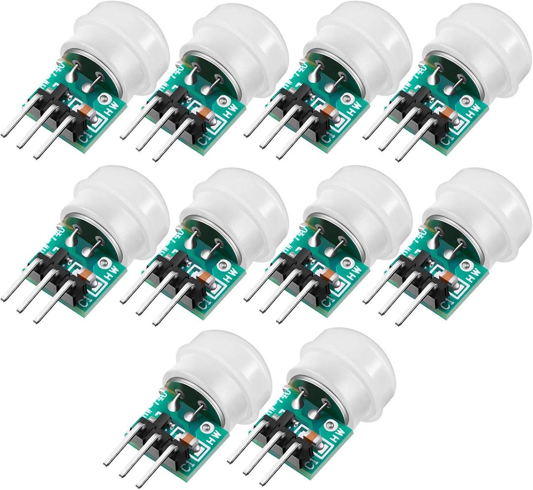 Weewooday 10 Pieces Am312 Pir Sensor Mini Pir Motion Sensor Infrared Human Body Pyroelectric Infrared Motion Module 2.7v to 12v