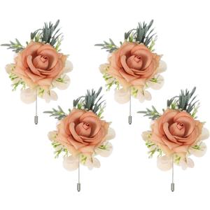 uxcell Boutonnieres for Men, Artificial Flower Buttonholes Pocket for Wedding Bride Groom Ceremony Anniversary Prom Party