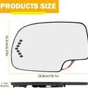 Driver Side Heated Mirror Glass Replacement for 2003-2007 Cadillac Escalade, Chevrolet Avalanche, Silverado, Suburban, Tahoe, GMC Sierra, Yukon - Exterior Side View Convex Mirror with Turn Signal