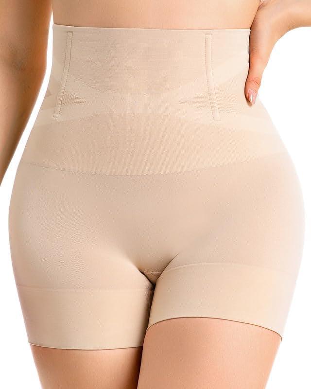 Shapewear for Women Tummy Control High Waist Body Shaper Thigh Slimmer Butt Lifter Shapewear Shorts Under Dress (Beige, XL)