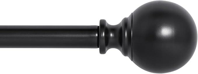 Ivilon Drapery Treatment Window Curtain Rod - Ball Style, 28 to 48 Inch. Color Black