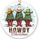 Cowboy Christmas Ornaments 2025 - Funny Cowboy Santa Gifts for Men Women, Western Christmas Decor, Western Ornament for Friend Neighbor, Cowboys Themed Gifts, Ceramic Ornaments for Christmas Tree