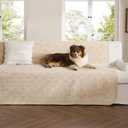 Bedsure Waterproof Couch Cover for Dogs Washable - Waterproof Blanket for Large Dogs Couch Sofa Bed Cozy, Lightweight Furniture Protector for Pet Cat Quick Drying, Sandy Tan, 52x82IN