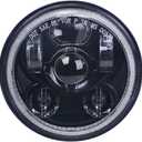 5-3/4 5.75 inch LED Motorcycle Headlight Compatible with Harley Davidson Sportster Dyna Low Rider Street Bob lron 883 1200 Softail Wide Glide Triple Headlamp