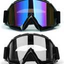 ATV Dirt Bike 2-Pack Motorcycle Motocross Goggles for Men Women MX Riding UTV Helmet Offroad Goggles, UV400 Anti-Scratch Fog Dustproof for Adults Youth Kids(Color+Clear)