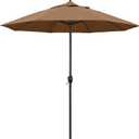California Umbrella 9' Round Aluminum Outdoor Deck, Pool or Patio Umbrella, Crank Lift, Auto Tilt, Bronze Pole, Teak Olefin
