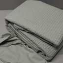 Bedsure Cotton Duvet Cover King - 100% Cotton Waffle Weave Sage Green Duvet Cover King Size, GentleSoft and Breathable Bedding Set for All Season, 3 Pieces, 104"x90"