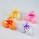 4 Pcs Flower Hair Claw Clips for Women Girls, Candy Color Acrylic Large Hair Clips for Thick Thin Hair, Strong Hold Jelly Style Hawaiian Hair Clips