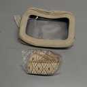 LOXOMU Clear Crossbody Bag Stadium Approved - Waterproof Clear Purses for Women Stadium Bag with Adjustable Guitar Strap (Beige)