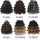Brown Blonde Ombre Ocean Wave Crochet Hair 9 Inch Curly Braiding Ocean Wave Hair 7 Packs Deep Wave Short Wavy Crochet Braids Synthetic Hair Extensions for Women