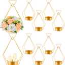 10 Pcs Gold Vases for Centerpieces Wedding Geometric Vases Trumpet Vase for Table Geometric Metal Flower Stand for Weddings Party Decoration Centerpiece Table Decorations