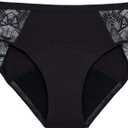 Thinx Ultra-Soft Period Underwear, Brief-Style Leakproof Underwear for Women, Holds Up to 12 Regular Tampons, Period Panties, Reusable, Comfortable, & Flexible, Spicy with Lace, XS