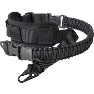 550 Paracord 2 Point Rifle Sling with Shoulder Pad, Adjustable Two Point Gun Strap