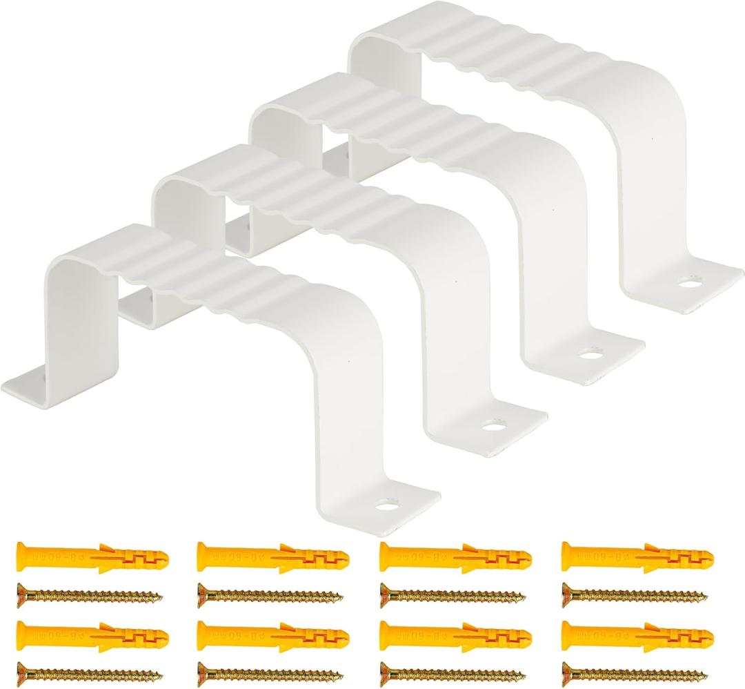 4PCS Gutter Downspout Strap-3" x 4" Aluminum Alloy Leader Strap Gutter Bracket 3 X 4, White
