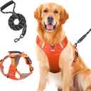 Wanheart Anti-Yank Dog Safety Vest with 2 Belt Buckles, Adjustable Soft Padding, Reflective Oxford Material, with Easy Control Handle (Orange, S:Neck (14-18''), Chest (14-19''), 11-16lbs)
