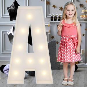 3FT Marquee Light Up Letters A, Big Marquee Letter for Graduation Baby Shower Birthday Engagement Wedding Marry Me Party Decoration Backdrop
