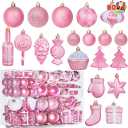 JOIEDOMI 80 Pack Shatterproof Christmas Ornaments Set, Assorted Christmas Ball Decorations, Xmas Baubles Decorative for Tree, Porch Banister Wreath Garland Holiday Wedding Party Supplies (Rose Gold)