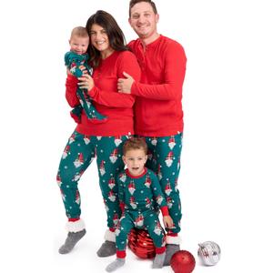 HonestBaby Family Matching Holiday Pajamas 100% Organic Cotton for Men, Women, Kids, Toddlers, Baby Boys, Girls, Unisex, Pets (Newborn, Secret Santa)