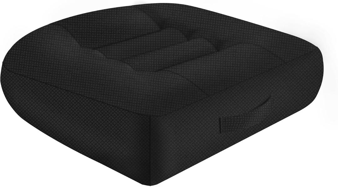 Height-Adjustable Seat Cushion-15.7x15.7x4.7inches Improved Model with Adjustable Height Breathable Nylon mesh Fabric Ergonomic Design Suitable for use in Cars, Offices, and Outdoors, Black