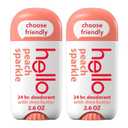 Hello Peach Aluminum Free Deodorant for Women + Men, Natural Fragrance, Dermatologically tested, Baking Soda Free, Parabens Free, Dye Free, 24 Hour Odor Protection, (Pack of 2)