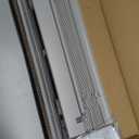 LOTUS & WINDOWARE Cordless Faux Wood Blinds, 17" Wide x 36" Long,Smooth,Light Gray, 2 Inch Horizontal Blinds  for Living Room, Bedroom, Interior Door Windows