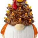 FUTBU Thanksgiving Turkey Gnomes Ceramic Tree Decor, Thanksgiving Decorations for Home Turkey Ceramic Tree with Light Up, Thanks Gnome Figurines for Table Centerpieces Home Decor Indoor Outdoor Party
