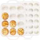 Vinino 2Pack Silicone Muffin Pan for Baking with Metal Reinforced Frame, Regular 12 Cup and Mini 24 Cup Nonstick Cupcake Pan Set, BPA Free Silicone Muffin Tray Molds for Oven Dishwasher Safe