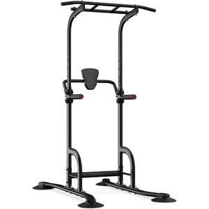 BangTong&Li Power Tower, Pull Up Bar Dip Station/Stand for Home Gym Strength Training Workout Equipment (Black-02)