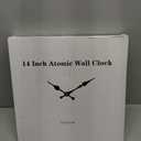 Atomic Analog Wall Clock, 14Inch Radio Controlled Sets Automatically Wall Clock, Aluminum Frame WallClock for Home School Office (White)