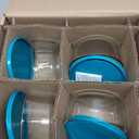 Anchor Hocking SnugFitTM Round Food Storage Containers with Lids (4-Piece, 4-cup, Teal, oven-safe)