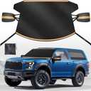 Car Windshield Cover for Snow and Ice, Car Windshield Snow Cover Kit with Side Mirror Cover, 600D Frost Guard Windshield Cover, Winter Frost Hail Protector for Sedan Truck SUV and MPV