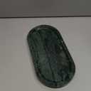 Genuine Real Natural Marble Tray for Bathroom, Luxury Indian Green Stone Vanity Tray, Decorative Oval Trays for Countertop Storage Organizer, Dresser, Kitchen, Home Decor, 11.8" x 6", Green